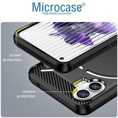 Microcase Nothing Phone 2 Brushed Carbon Fiber Silikon Kılıf - Siyah AL3332