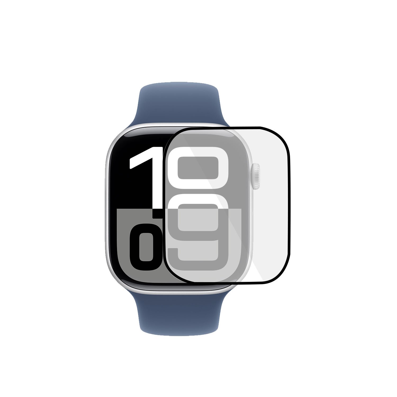 Microcase Apple Watch Series 10 46mm Tam Kaplayan Kavisli Ekran Koruyucu 3D Pet Film - Siyah AL3385