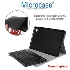 Microcase Honor Pad 10 12.1 inch Tablet Uyumlu Bluetooth Klavyeli Standlı Kılıf Siyah - BKK4