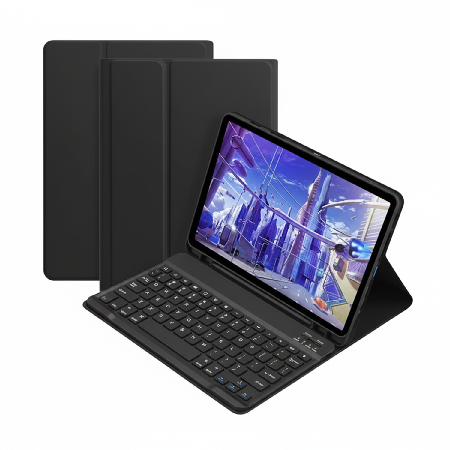 Microcase Honor Pad 10 12.1 inch Tablet Uyumlu Bluetooth Klavyeli Standlı Kılıf Siyah - BKK4