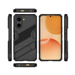 Microcase POCO X8 Pro 5G / Redmi Turbo 5 5G İle Uyumlu Matrix Serisi Armor Standlı Perfect Koruma Kılıf - Siyah AL3416