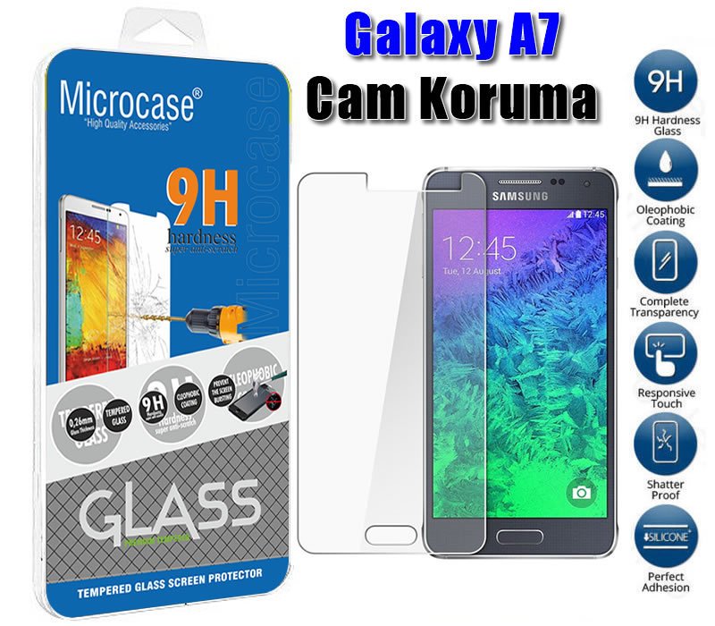 Microcase Galaxy A7 Tempered Glass Cam Koruma