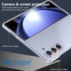 Microcase Samsung Galaxy Z Fold 6  Için Sert Kristal Kapaklı Kılıf Şeffaf- AL3157