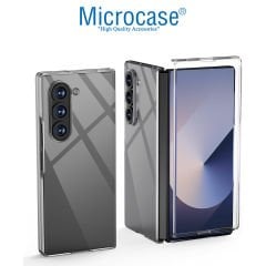 Microcase Samsung Galaxy Z Fold 6  Için Sert Kristal Kapaklı Kılıf Şeffaf- AL3157