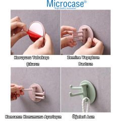 Microcase Plastik  Yapışkanlı Döndürülebilir  Banyo Mutfak Eşya Havlu Vb Anahtarlık Askılığı -AL4470