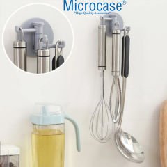 Microcase Plastik  Yapışkanlı Döndürülebilir  Banyo Mutfak Eşya Havlu Vb Anahtarlık Askılığı -AL4470