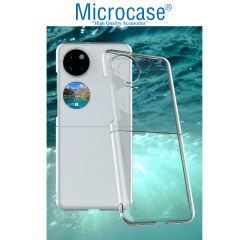 Microcase Huawei Pocket 2   Için Sert Kristal Kapaklı Kılıf Şeffaf- AL3157