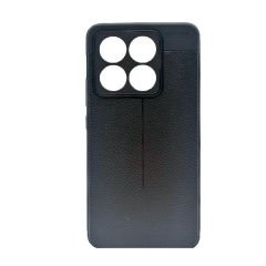 Microcase Xiaomi 14T ile Uyumlu Leather Serisi Deri Efekt Silikon Kılıf - Siyah Al3337