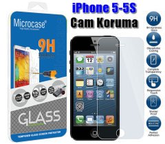 Microcase iPhone 5-5S Tempered Glass Cam Koruma
