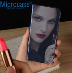 Microcase Xiaomi Poco F2 Pro / K30 Pro Aynalı Kapak Clear View Flip Cover Mirror Kılıf - Siyah