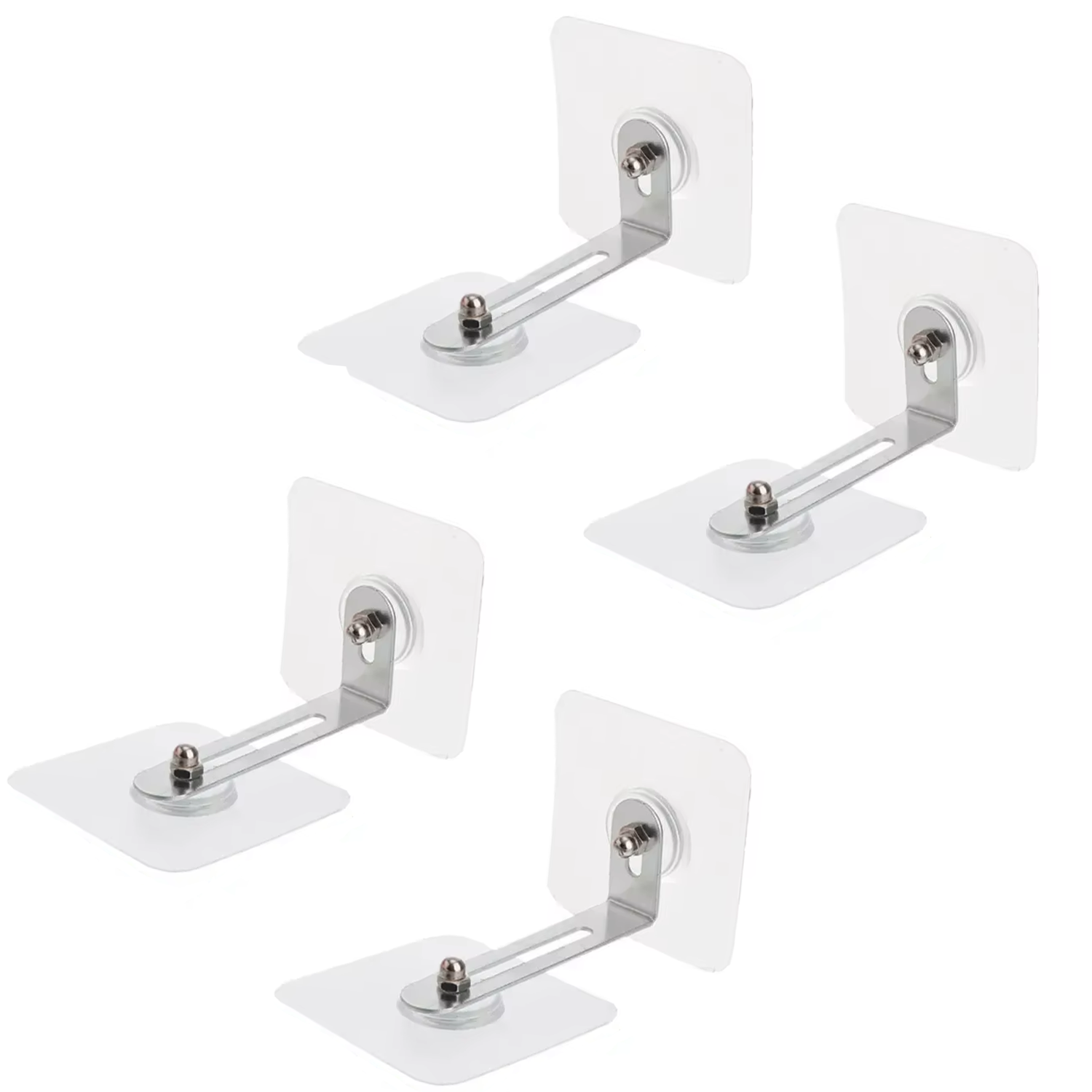 Microcase Güçlü Plastik Yapışkanlı Paslanmaz Şeffaf Çok Amaçlı Fonksiyonel Ayarlanabilir Dolap Raf Eşya Sabitleme Aparatı 4 Adet - AL5019