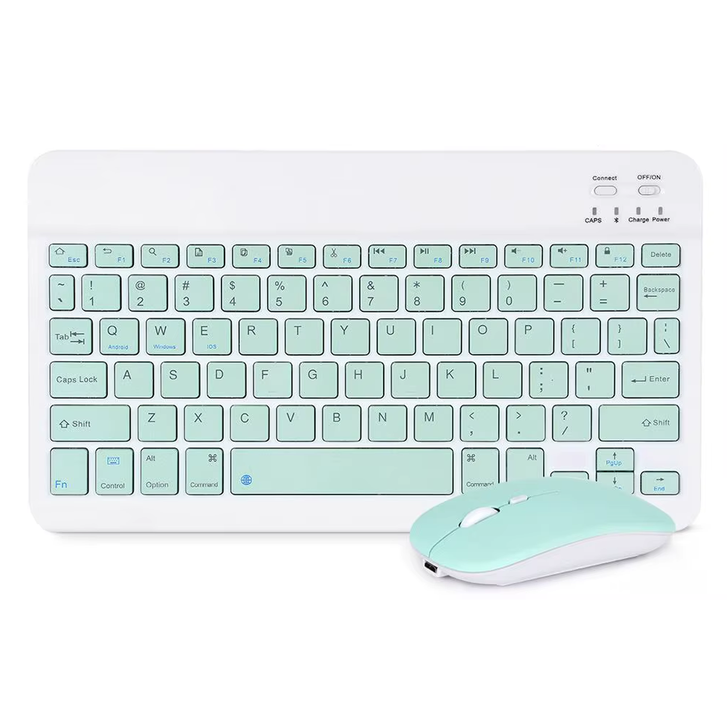 Microcase Tablet ve Telefonlar için Bluetooth Klavye ve Mouse Set - Su Yeşili AL3476