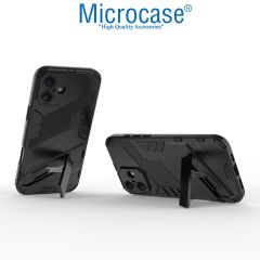 Microcase Iphone 16 Plus Matrix Serisi Armor Standlı Perfect Koruma Kılıf - Siyah Al3416