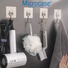 Microcase Güçlü Plastik Yapışkanlı Banyo Mutfak Eşya Havlu Vb Ürün Askılığı  AL4472 -2 Adet