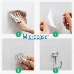 Microcase Güçlü Plastik Yapışkanlı Banyo Mutfak Eşya Havlu Vb Ürün Askılığı  AL4472 -3 Adet