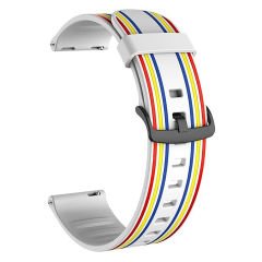 Microcase Huawei Watch GT Sport için Çizgi Desenli Silikon Kordon Kayış - KY28 Siyah