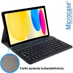Microcase iPad 10.Nesil 10.9 inch 2022 Tablet Bluetooth Klavyeli Standlı Kılıf - BKK4