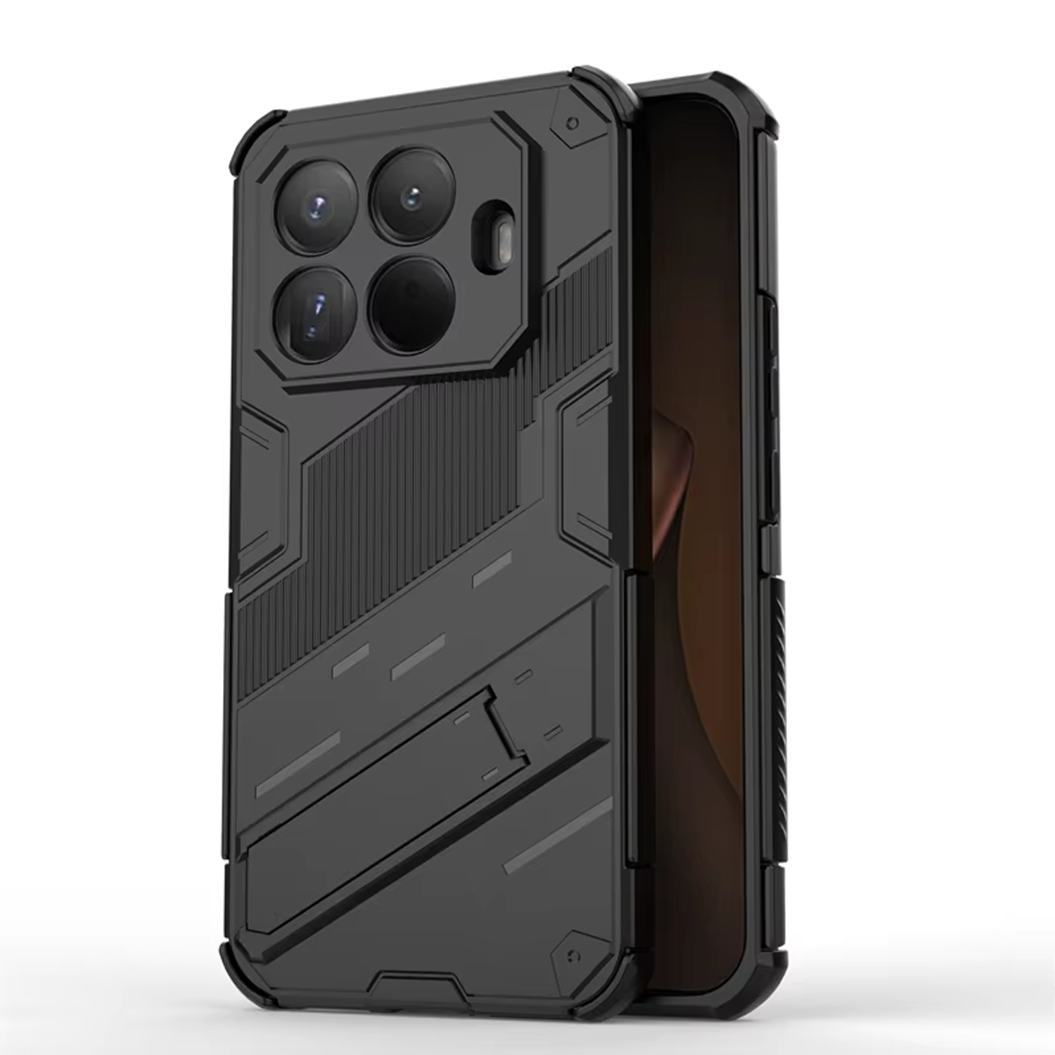 Microcase Xiaomi 15T Pro Matrix Serisi Armor Standlı Perfect Koruma Kılıf - Siyah AL3416