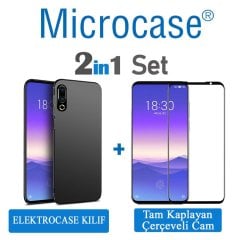 Meizu 16s Elektrocase Silikon Kılıf + Tam Kaplayan Cam