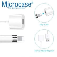 Microcase Apple Pencil Uzatma Adaptör Kablo 8 Pin To Usb - Beyaz AL4074