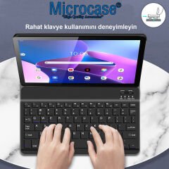 Microcase Lenovo Tab M10 3.Nesil TB328FU 10.1 inch T328 Tablet Bluetooth Klavyeli Standlı Kılıf - BKK4