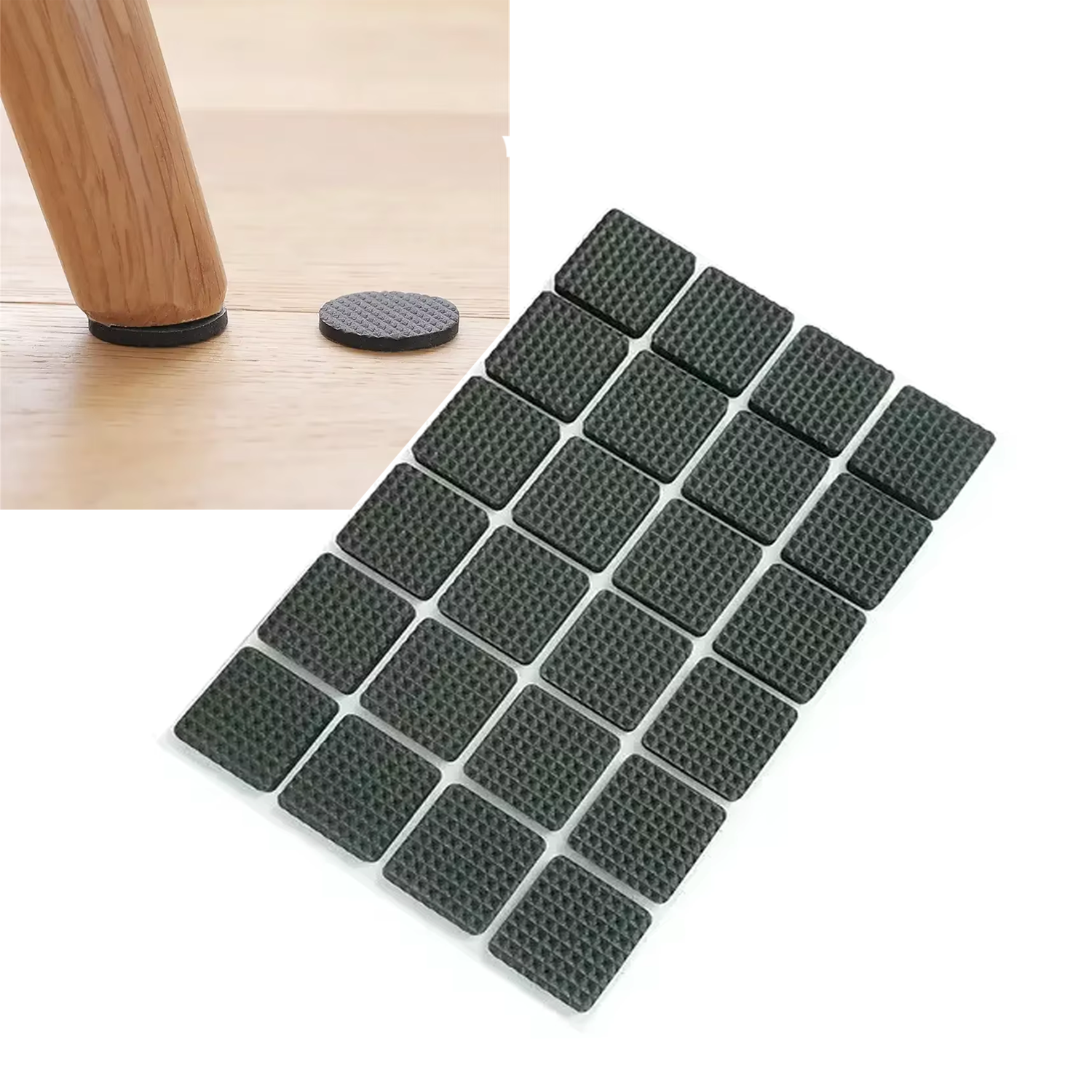 Microcase 24in1 Yapışkanlı Ses Gıcırdama ve Çizik Önleyici Eşya Mobilya Ayak Pedi Seti Kare Tasarım - AL5008
