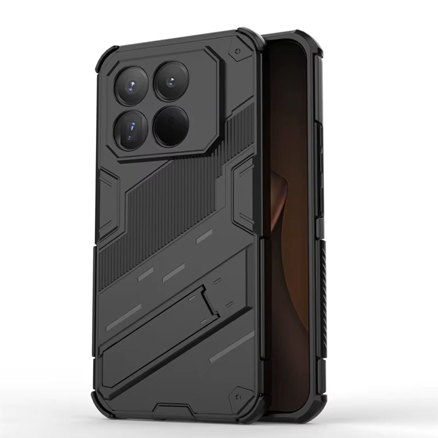 Microcase Xiaomi 17 Matrix Serisi Armor Standlı Perfect Koruma Kılıf - Siyah AL3416