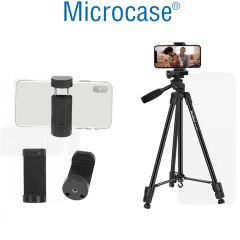 Microcase NP-3180S Bluetooth Kumandalı Kamera DSLR Telefon Tutuculu Tripod 129cm  - AL4646
