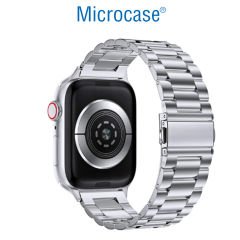 Microcase Apple Watch 42-44-45 Mm Uyumlu Paslanmaz Çelik Metal Kordon Kayış-KY90