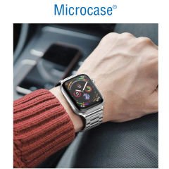 Microcase Apple Watch 42-44-45 Mm Uyumlu Paslanmaz Çelik Metal Kordon Kayış-KY90