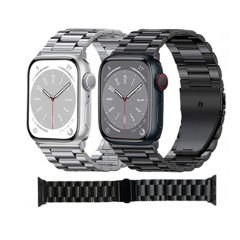Microcase Apple Watch 42-44-45 Mm Uyumlu Paslanmaz Çelik Metal Kordon Kayış-KY90