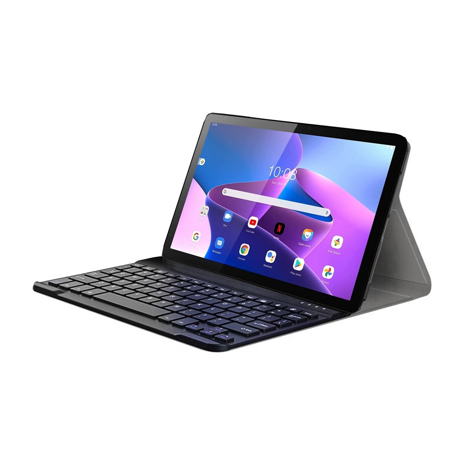 Microcase Lenovo Tab M10 Plus 3.Nesil TB125FU 10.61 inch Tablet Bluetooth Klavyeli Standlı Kılıf - BKK4