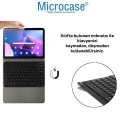 Microcase Lenovo Tab M10 Plus 3.Nesil TB125FU 10.61 inch Tablet Bluetooth Klavyeli Standlı Kılıf - BKK4