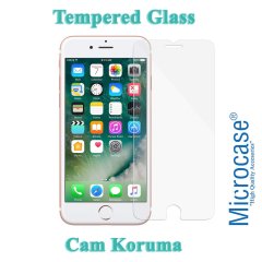 Microcase iPhone 8 Fabrik Serisi Kumaş ve Deri Desen Kılıf - Siyah + Tempered Glass Cam Koruma