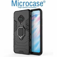 Microcase Vivo X50 Lite Batman Serisi Yüzük Standlı Armor Kılıf - Siyah
