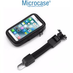 Microcase Universal Su Geçirmez Bisiklet Motosiklet Telefon Tutucu Fermuarlı Çanta XL Siyah - AL2927