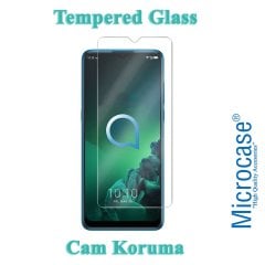 Microcase Alcatel 3x 2019 Premium Matte Silikon Kılıf + Tempered Glass Cam Koruma