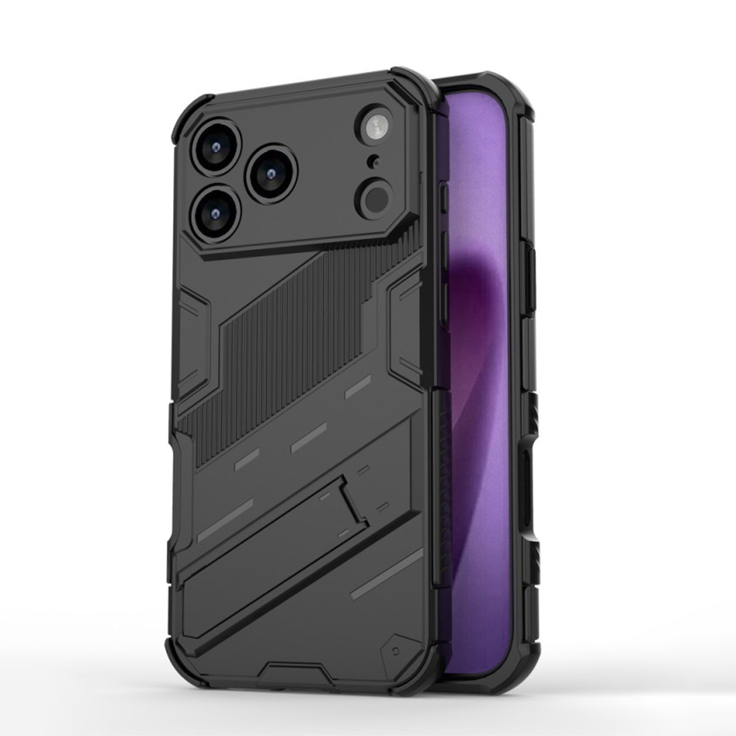 Microcase Xiaomi 17 Pro Max Matrix Serisi Armor Standlı Perfect Koruma Kılıf - Siyah AL3416