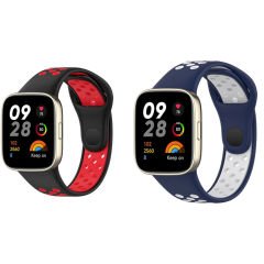 Microcase Xiaomi Redmi Watch 3 Active 1.83 inch için Uyumlu Delikli Silikon Kordon Kayış-KY89