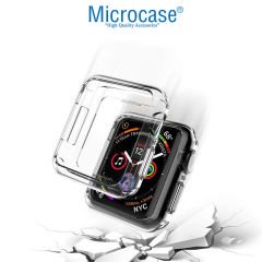 Microcase Apple Watch Seri 5 40 mm Önü Açık Tasarım Silikon Kılıf - Şeffaf