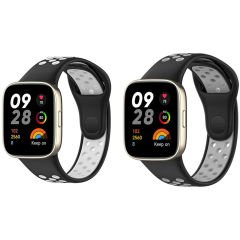 Microcase Xiaomi Redmi Watch 3 Active 1.83 inch için Uyumlu Delikli Silikon Kordon Kayış-KY89