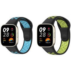 Microcase Xiaomi Redmi Watch 3 Active 1.83 inch için Uyumlu Delikli Silikon Kordon Kayış-KY89