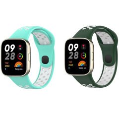 Microcase Xiaomi Redmi Watch 3 Active 1.83 inch için Uyumlu Delikli Silikon Kordon Kayış-KY89