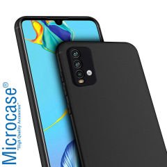 Microcase Xiaomi Redmi 9T Elektrocase Serisi Kamera Korumalı Silikon Kılıf - Siyah