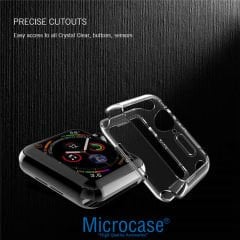 Microcase Apple Watch Seri 5 40 mm Önü Açık Tasarım Silikon Kılıf - Şeffaf