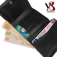 YB Collection Otomatik Mekanizmalı Kutulu Rfid Korumalı Para ve Kartlık Bölmeli Deri Cüzdan - AL3639 Koyu Kahve