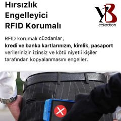 YB Collection Otomatik Mekanizmalı Kutulu Rfid Korumalı Para ve Kartlık Bölmeli Deri Cüzdan - AL3639 Koyu Kahve