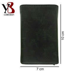 YB Collection Otomatik Mekanizmalı Kutulu Rfid Korumalı Para ve Kartlık Bölmeli Deri Cüzdan - AL3639 Koyu Yeşil