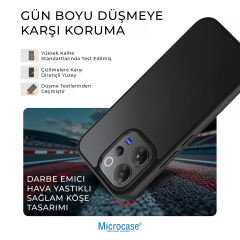 Microcase Vivo V70 5G Luna Serisi Köşe Korumalı Sert Rubber Kılıf - AL3422 Siyah