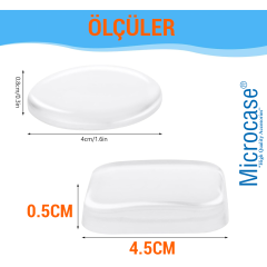 Microcase Darbe Önleyici Yapışkanlı Silikon Kapı Kolu Stoperi Tamponu Kare Tasarım - AL5005 3 Adet